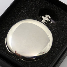 Load image into Gallery viewer, Smooth Black/Silver Case Quartz Pocket Watch