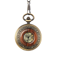 Load image into Gallery viewer, Box Package Solid Wood Mechanical Pocket Watch