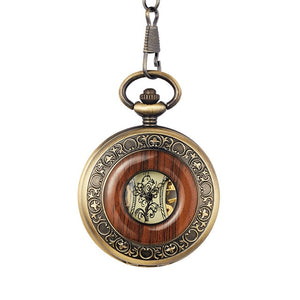 Box Package Solid Wood Mechanical Pocket Watch