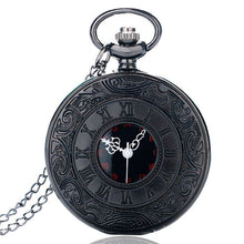 Load image into Gallery viewer, Vintage Charm Black Unisex Fashion Roman Number Quartz Steampunk Pocket Watch