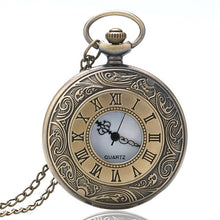 Load image into Gallery viewer, Vintage Charm Black Unisex Fashion Roman Number Quartz Steampunk Pocket Watch