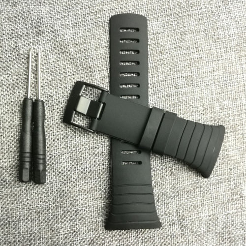 New Watch Accessories Black Rubber Strap Black Waterproof Durable Watch