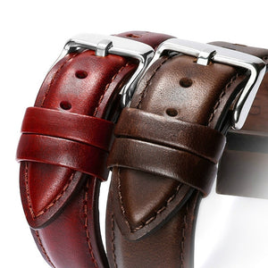 Leather Watchband Men Women Watch Band