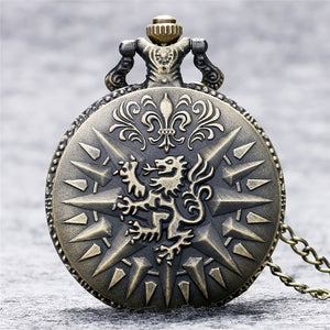 2016 Antique Game of Thrones Strak Family Crest Winter is Coming Design Pocket Watch