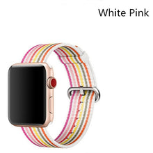 Load image into Gallery viewer, Colorful Rainbow Nylon Stripe Strap for Apple Watch Band